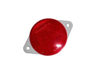 Odblask okrągły czerwony z otworami (uszkami )