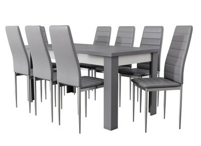 Rozkładany stół 90x160x200 + 8 krzeseł
