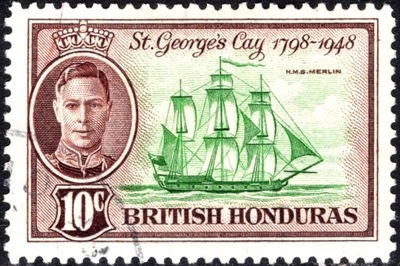 kol.bryt.British Honduras KGVI 10 c.