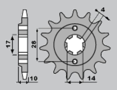 CHT ЗУБЧАТКА ПЕРЕДНЯЯ 2065 13 DERBI SENDA 50 96-99 (4032-13) (JTF1127.13)