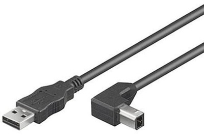 Microconnect USBAB1ANGLED kabel USB USB 2.0 1 m USB A USB B Czarny