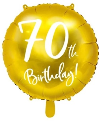 Balon foliowy 70th Birthday urodziny ZŁOTY 45cm