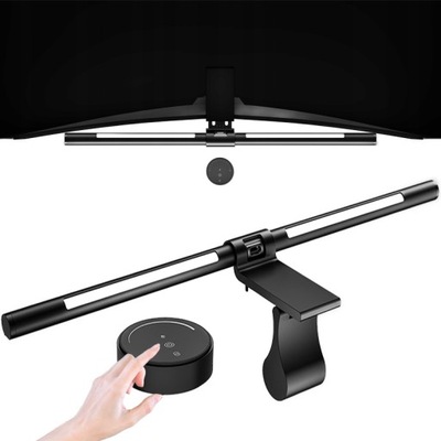 LAMPKA LED NA MONITOR KOMPUTER BIURKO REGULOWANA DOTYKOWA 3 BARWY Z pilota