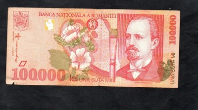 BANKNOT RUMUNIA -- 100000 Lei -- 1998 rok