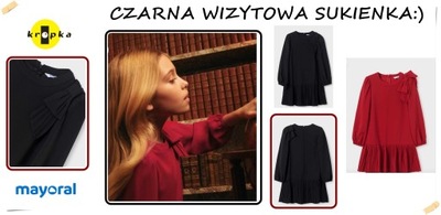 CZARNA WIZYTOWA SUKIENKA 7954 MAYORAL 162 cm