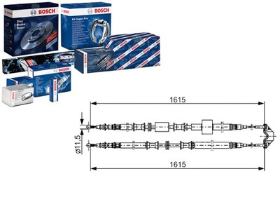 BOSCH ТРОС ТРОС ТОРМОЗА РУЧНОГО 92115767 FBS17