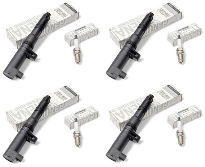 4 nowe котушки запалювання renault clio laguna duster sandero logan + свічки запалювання фото №1