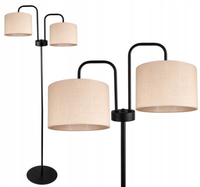 LED LAMPA STOJĄCA PODŁOGOWA ABAŻUR BOHO JUTA