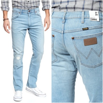 Męskie spodnie jeansowe dopasowane Wrangler 11MWZ W38 L34