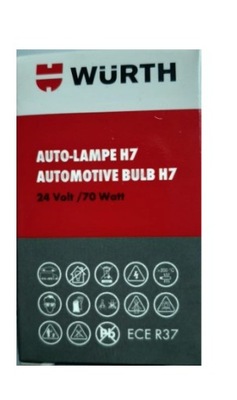 ŻARÓWKA H7 WURTH 24V / 70 WATT 10 SZTUK