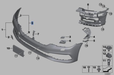 51117955705 KOMPLEKTAS TVIRTINIMO ĮTAISŲ JUTIKLIŲ PDC BMW 5' G31 G31 G38 