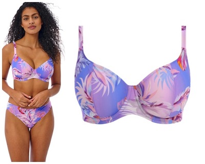 34E / 75F Freya Miami Sunset cassis plunge biustonosz soft do stroju kąpiel