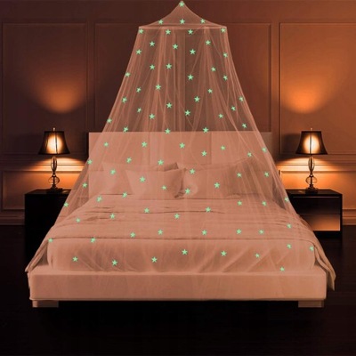Łóżko moskitiera baldachim do łóżka świecące gwia