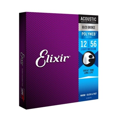 Elixir 11075 12-56 Polyweb bronze struny