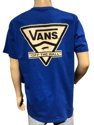 VANS bawełniany t-shirt logo niebieski XXL