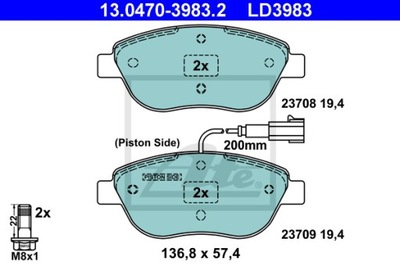 КОЛОДКИ ДИСКОВІ ТОРМОЗНІ ATE CERAMIC ATE 13.0470-3983.2 фото