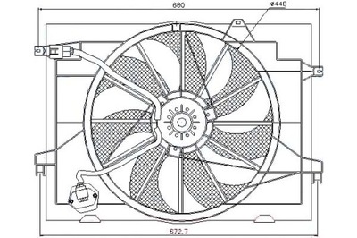 NISSENS ВЕНТИЛЯТОР РАДІАТОРА (Z КОРПУСОМ) HYUNDAI T