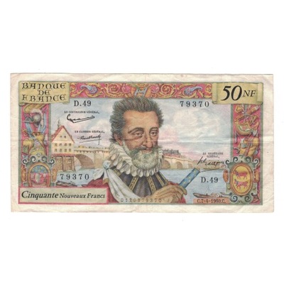 Francja, 50 Nouveaux Francs, Henri IV, 1960, D.49,