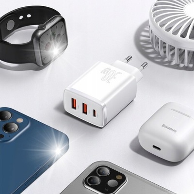 BASEUS ŁADOWARKA SIECIOWA 2XUSB USB-C 30W QC3.0 PD