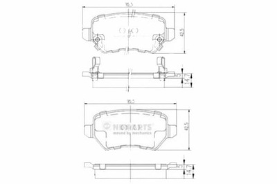 NIPPARTS КОЛОДКИ ТОРМОЗНЫЕ KIA VENGA 1.4 16V NIPPAR