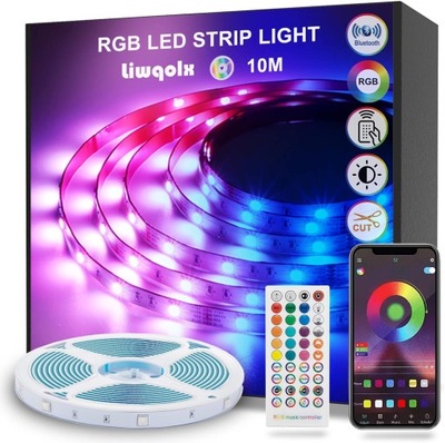 Liwqolx Taśma LED RGB 10 m Bluetooth