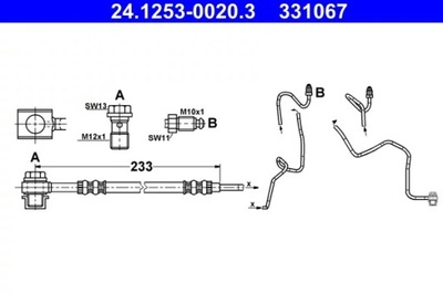 ATE 24.1253-0020.3 CABLE HAM.TYL RIGHT  