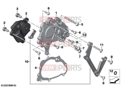 BMW K1600 GT GTL MECANISMO DE MARCHA DE VISIÓN TRASERA  