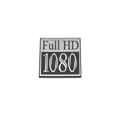 Naklejka Emblemat FULL HD 1080 srebrna 20x20mm