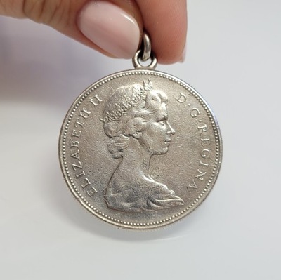 Srebrny wisiorek z monety, srebro 0,800 moneta 100-lecie Kanady