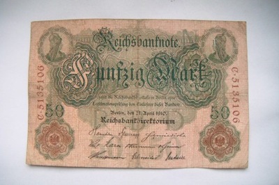 Banknot Niemcy 50 Marek 1910 r. seria C