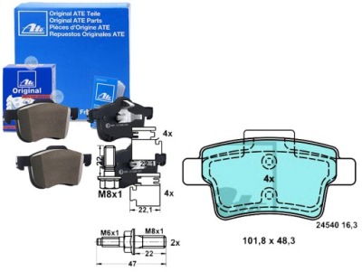 Комплект гальмівних колодок гальмівних ate 425371 425432 1304 фото №1