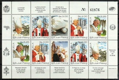 Wenezuela 1986 ark 2375-80 ** Jan Paweł II Papież