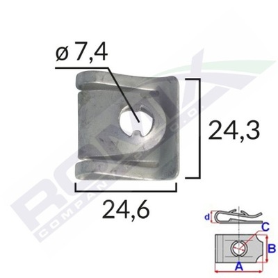 REMACHE TAPICERSKA SUJECIÓN DE MONTAJE ROMIX C10133 1 PIEZA  