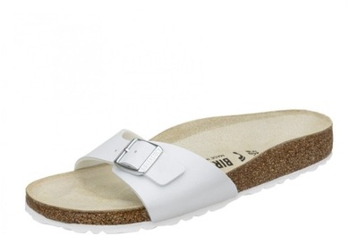 Birkenstock białe klapki damskie na jeden pasek 38