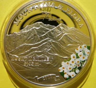 5$ PALAU USA MOUNT MCKINLEY GÓRY KWIATY Ag +CER