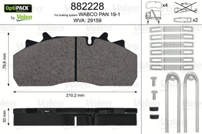 КОЛОДКИ HAM.SAF 29126 DAF: 55 F/PAN 19-1 VALEO VAL882228