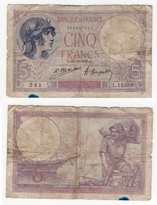 FRANCJA 1923 5 FRANCS