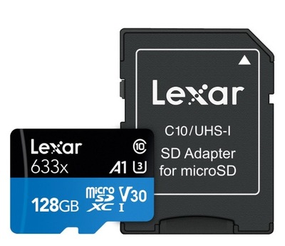 Karta Lexar 128GB microSDXC High-Performance 633x UHS-I A1 V30