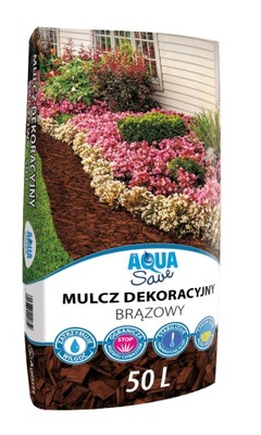 MULCZ DEKORACYJNY AQUA SAVE 50L BRĄZOWY Zrębki