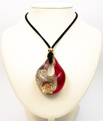 Wisiorek Czerwona Kropla - biżuteria szkło Murano