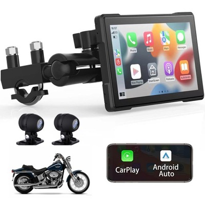 PARA MOTOCICLETA GRABADORA DE VÍDEO VIDEO 2 PIEZAS CÁMARA COMPLETO HD CARPLAY/ANDROID AUTO  