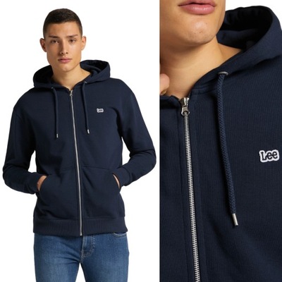 Lee BASIC ZIP THRU HOODIE Navy ROZPINANA GRANATOWA BLUZA Z KAPTUREM XXL