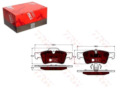 Trw gdb1643dte набор тормозных колодок тормозных, тормоза дисковые фото №1