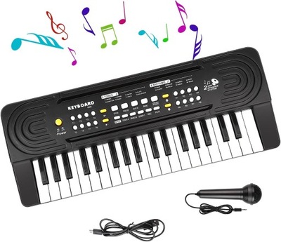 Keyboard dla dzieci PIANINO z mikrofonem wgrane dźwięki USZKODZONE USB