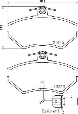 HELLA ZAPATAS DE FRENADO 8DB 355 018-451  