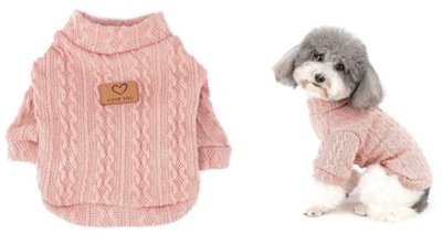 Ubranko dla małego psa na zimę Premium sweterek dla pupila różowe 2XL