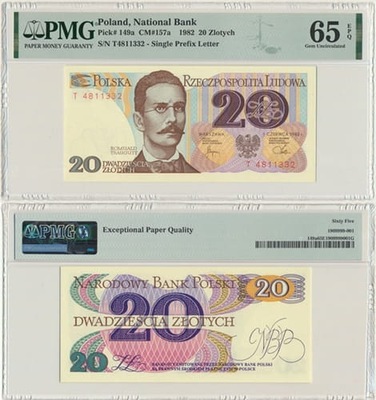 20 złotych 1982 r. PMG 65 EPQ