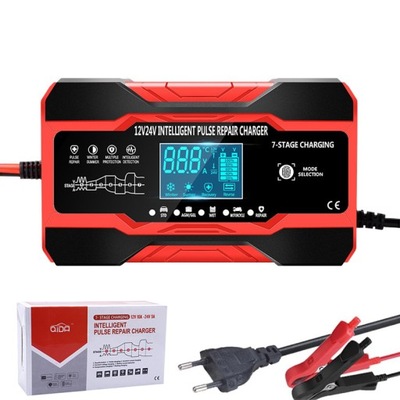 AUTOMATIC INTELIGENTNY RECTIFIER CHARGER BATTERY LCD 24V 12V 10A  