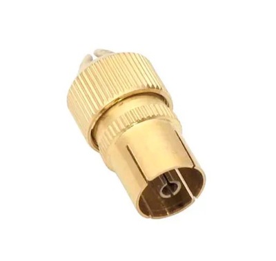 GNIAZDO ANTENOWE ŻEŃSKIE PROSTE ZŁOTE METAL