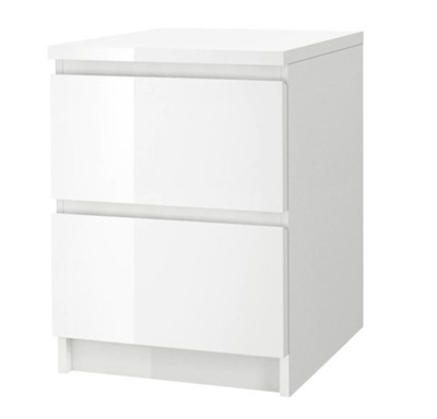 SZAFKA NOCNA KOMODA 2 SZUFLADY IKEA MALM POŁYSK